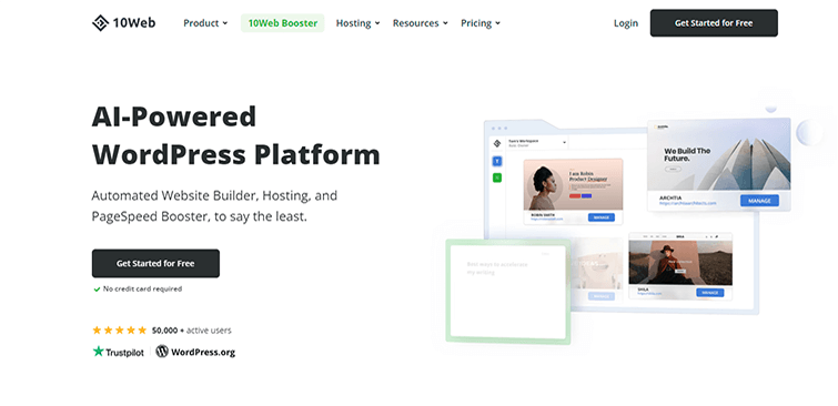 10Web AI powered WordPress platform