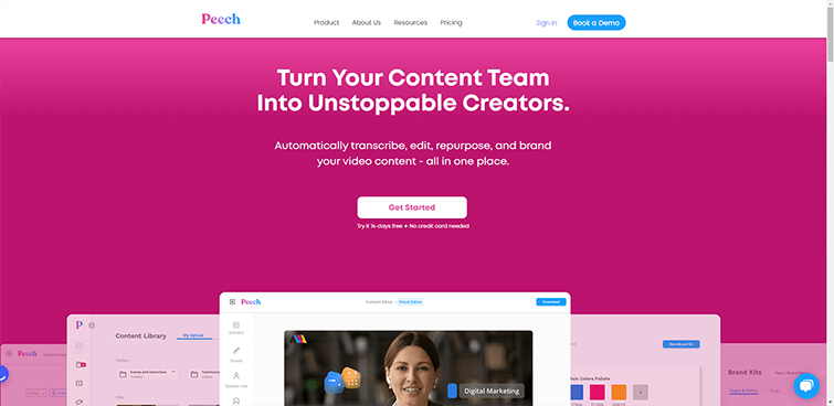 Peech Smart automatic vide editing platform