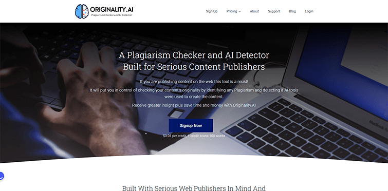 Originality.ai Plagiarism Checker and AI Detector