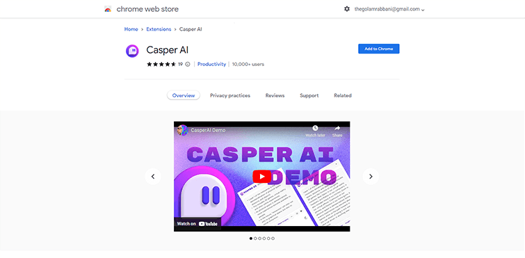 Casper-AI-Chrome-Web-Store