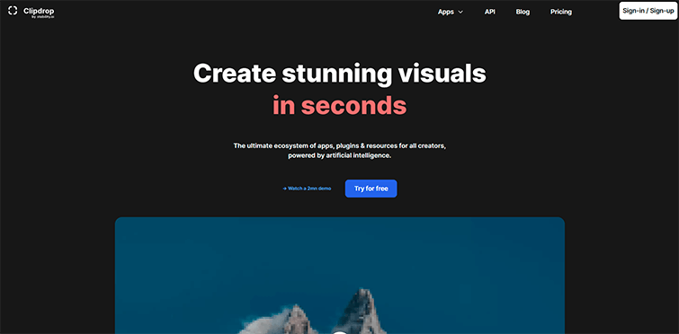 ClipDrop - Create stunning visualsin seconds