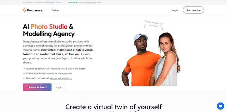 Virtual Photo Studio AI Modelling Agency - Deep Agency