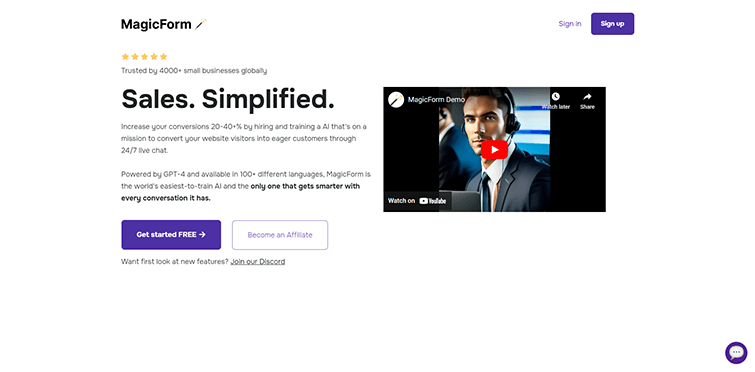 MagicForm Hire-ChatGPT-To-Sell-Your-Product
