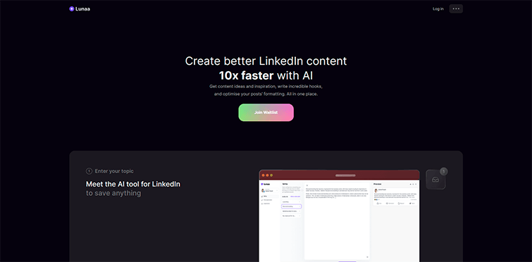 Luna AI-Create-better-LinkedIn-content-_10x-faster-with-AI