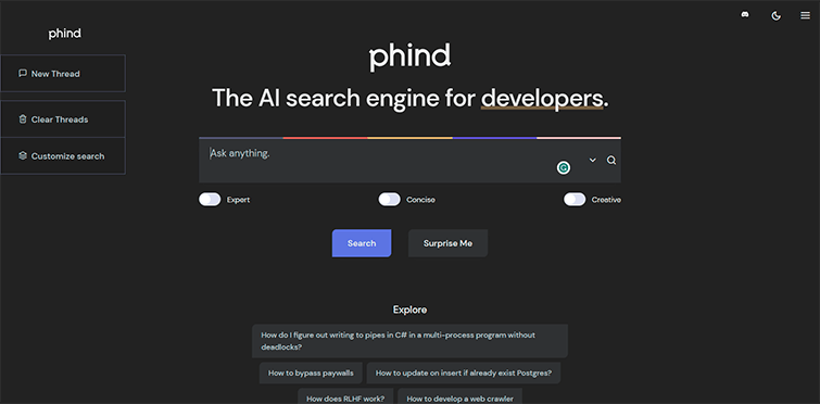 Phind-AI-search-engine