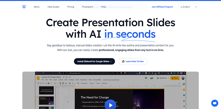 create presentations slides with ai in seconds