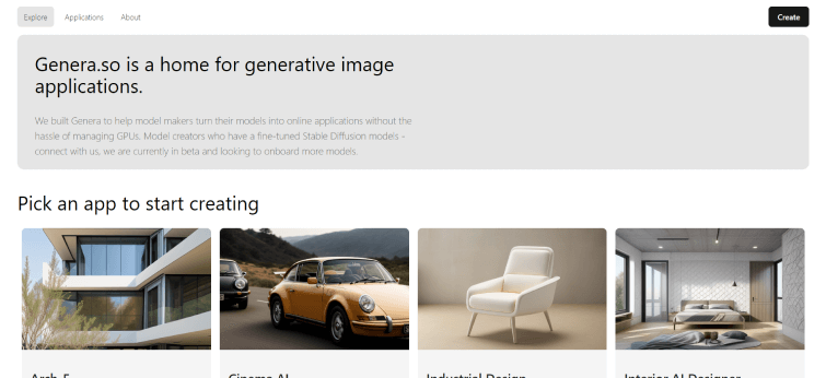 Genera.so-Home-to-generative-applications