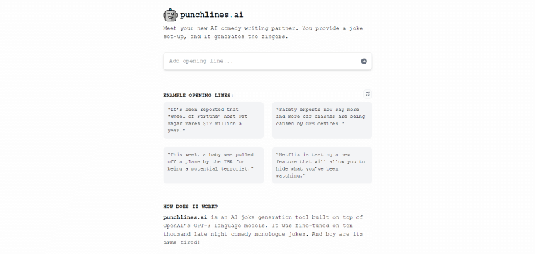 Punchlines AI 7 Punchlines AI-Generate-jokes-with-a-GPT-based-AI
