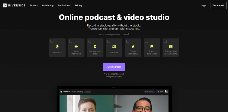 Riverside AI-Record-Podcasts-And-Videos