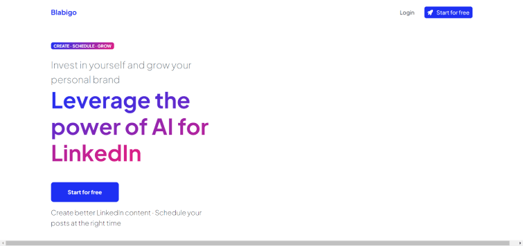 Blabigo AI-Grow-Your-Personal-Brand-on-LinkedIn