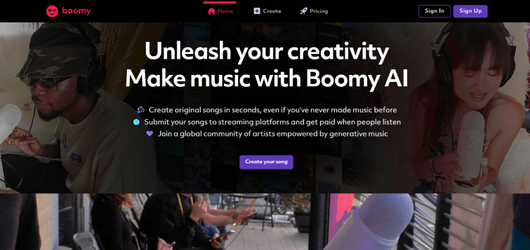 Boomy AI-Make-Generative-Music