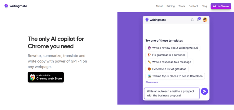 ChatGPT-and-GPT-4-Copilot-for-Chrome-WritingMate AI