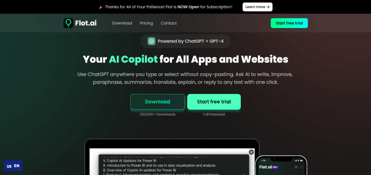Flot AI-No-1-AI-Copilot-for-All-Apps-Websites