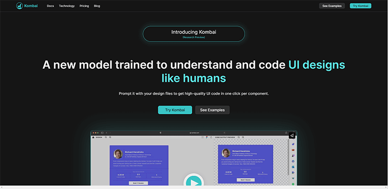 Kombai - figma to code generation tool