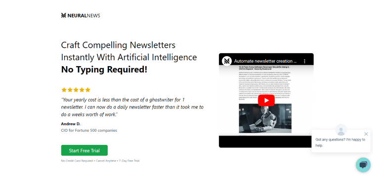 Neural Newsletters AI-homepage