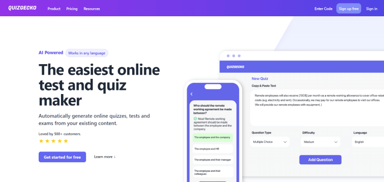 Quizgecko-AI-Question-Generator-Make-a-Test-or-Exam