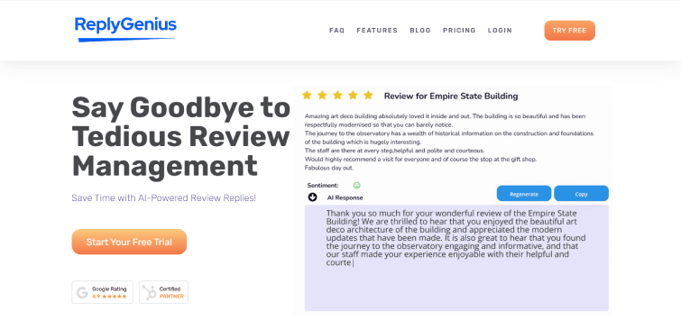 ReplyGenius AI-your-AI-Review-Response-Generator