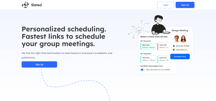 Slated AI-meting scheduling