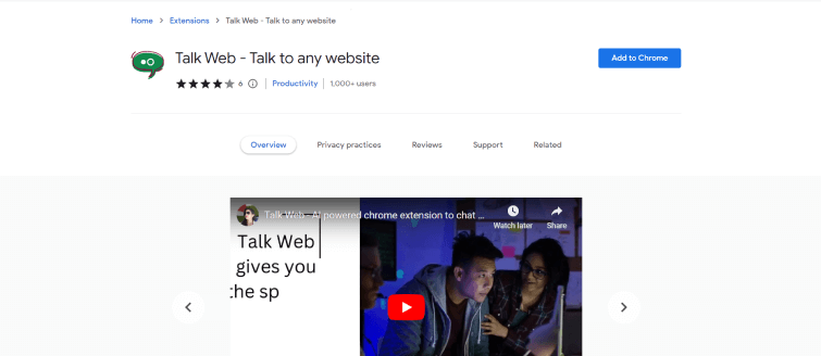 Talk Web-Talk-to-any-website-Chrome-Web-Store