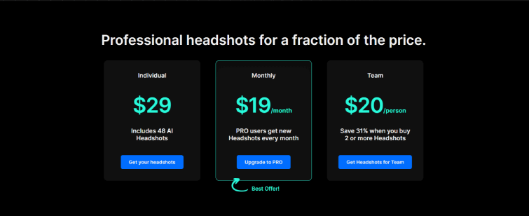 AI Headshots-price