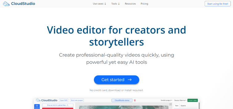 CloudStudio AI-Video-editor-for-creators-and-storytellers