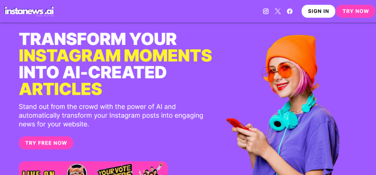 InstaNews AI-home