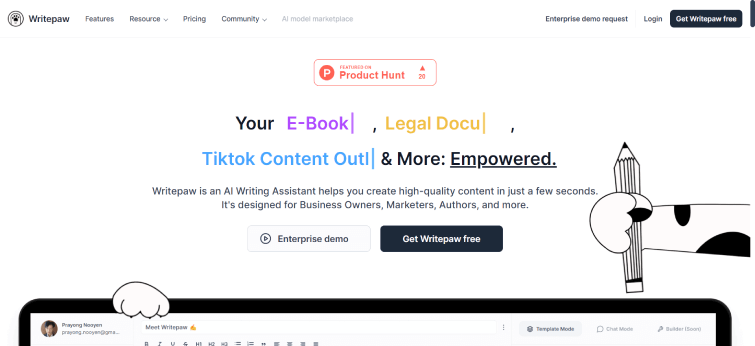 Writepaw-AI-writing-assistant-for-content-creation-and-control