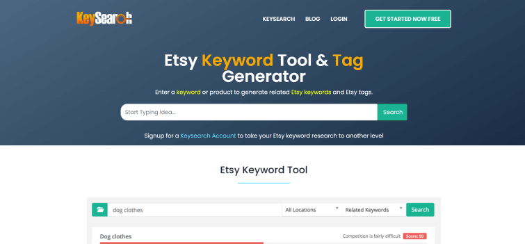 Keysearch Free Etsy Keyword Tool Etsy Seo Tag Generator